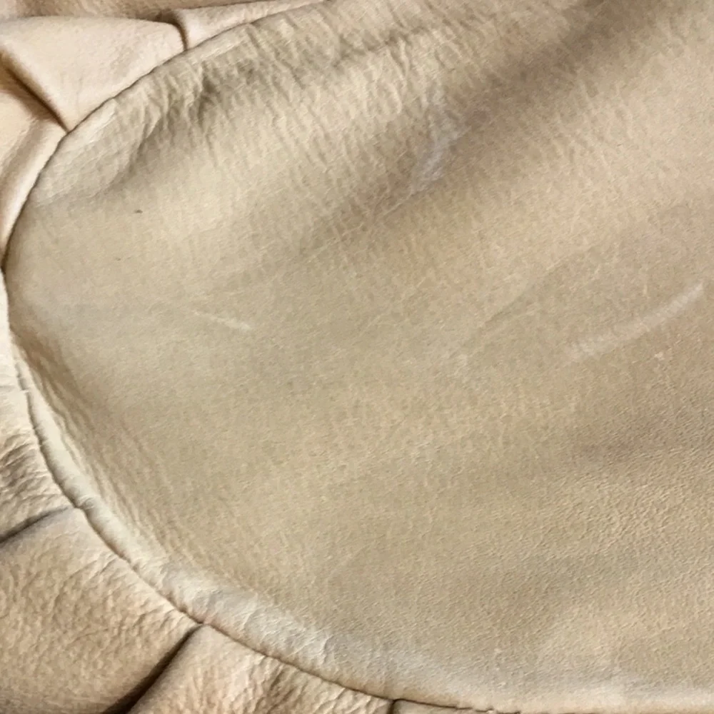 Coldwater Creek Buff Yellow Leather Hobo Bag